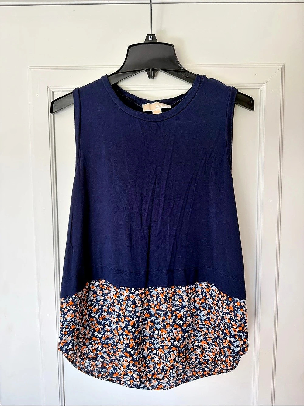 Michael Kors Floral Sleeveless Tunic in Blue & Orange Size Medium